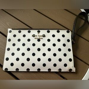Kate Spade White and Black Polka Dot Clutch
